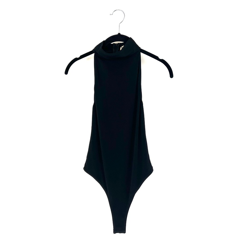 Black Mock Neck Sleeveless Bodysuit – Extra Small
