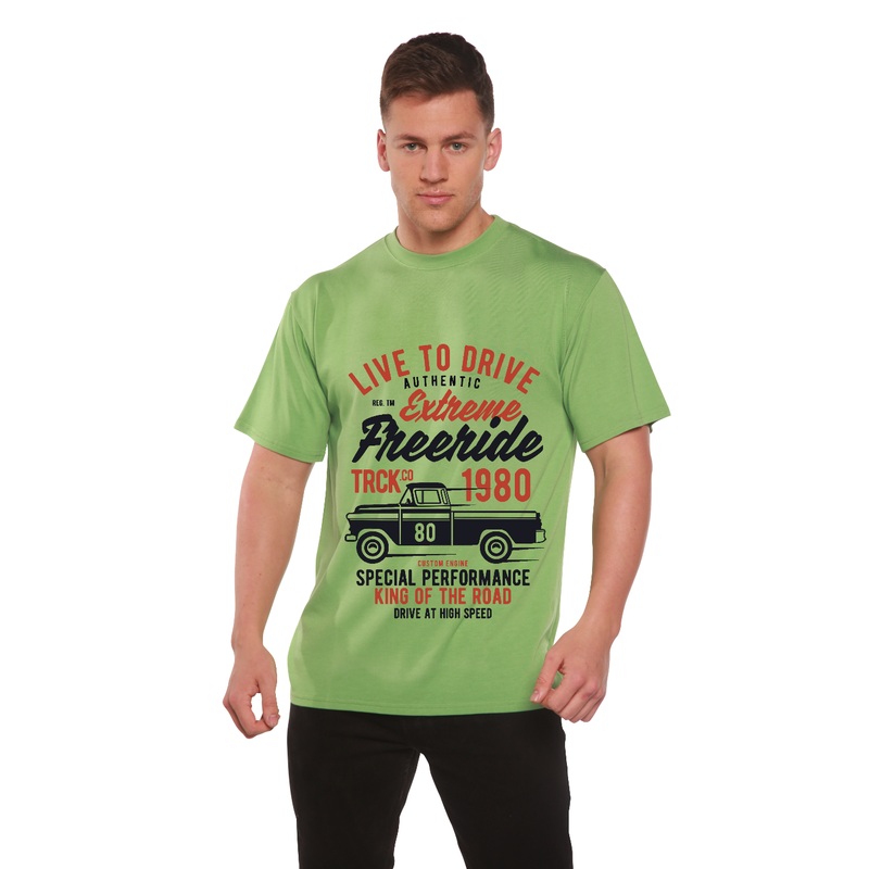 Extreme Freeride Men’s Bamboo Viscose/Organic Cotton Short Sleeve Graphic T-Shirt Medium Black