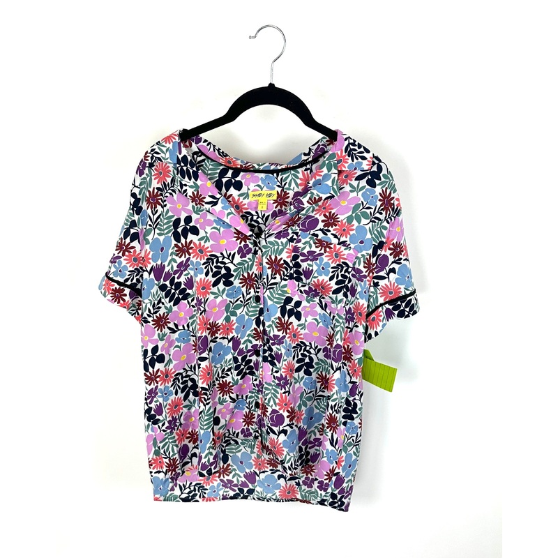 Floral Button Up Pajama Top – Size Small