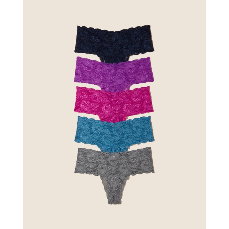 Pack De 5 Tangas Comfie Navy Malawi Cyclamen Cape Fuchsia Platinum S/M