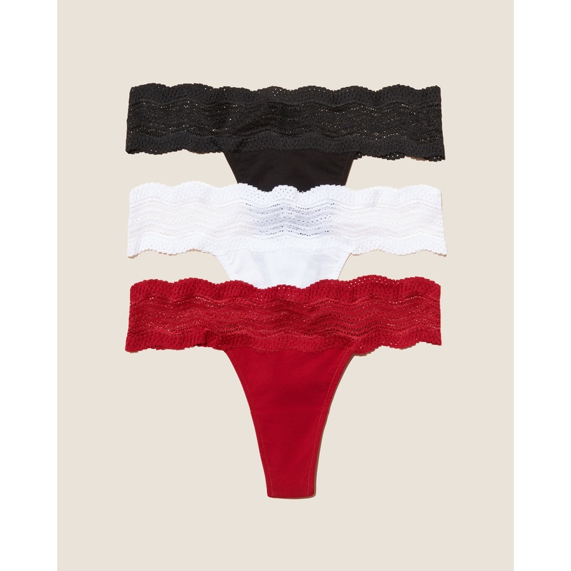 Perizoma  Confezione Da 3 Black Sindoor Red White Taglia Unica