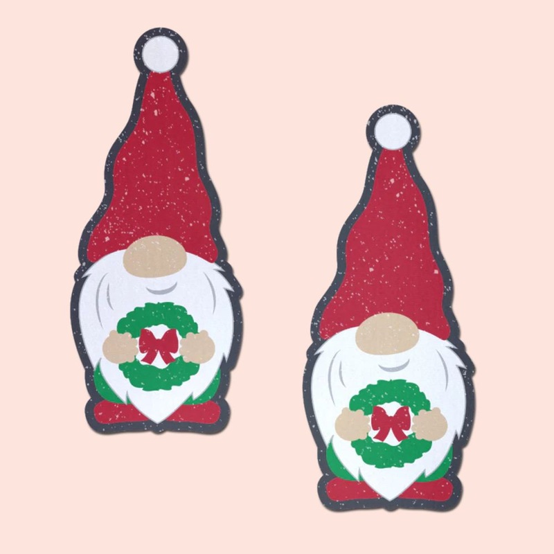 Gnome Pasties: Christmas Wreath Garden Gnome Nipple Covers by Pastease