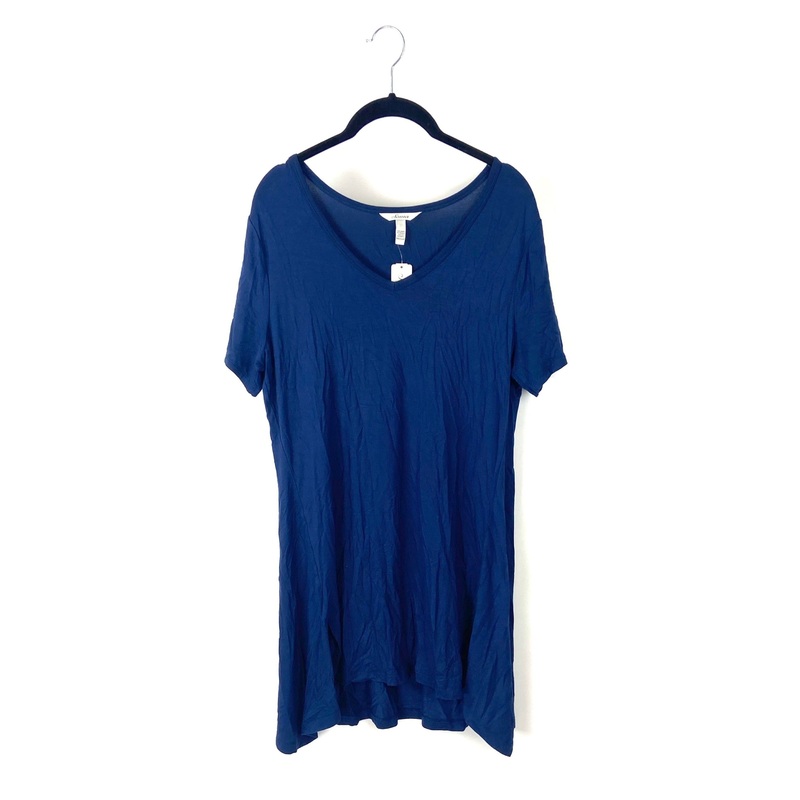 Navy Blue V-neck Flowy Tunic – Size 2-4