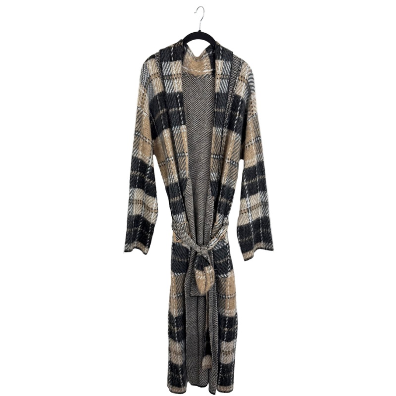 Plaid Knitted Long Cardigan – Size 6/8