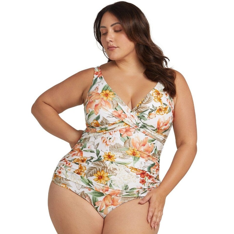 Artesands La Dolce Vita Delacroix Cross Front D-G Cup One Piece Swimsuit – White 8