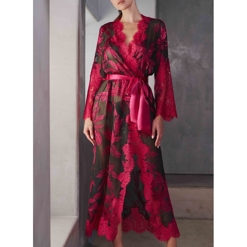 Barbara Magenta Long Robe Magenta 2XS