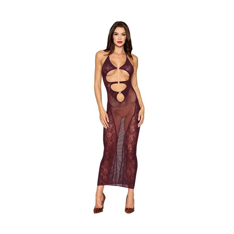 Bodystocking Gown and Shrug Dmnd – One Size – Cherry Lacquer