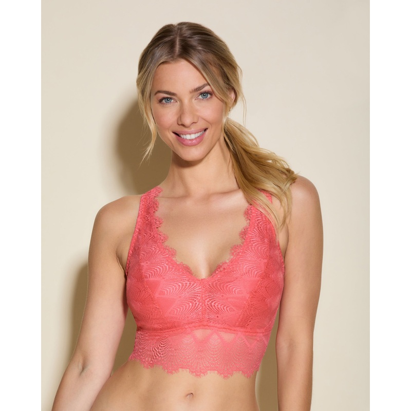 Bralette Curvy Con Scollatura Prfonda Rossa XS