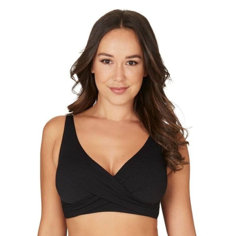 Nip Tuck Must Haves Louise Cross Front A-DD Cup Bikini Top – Black 4