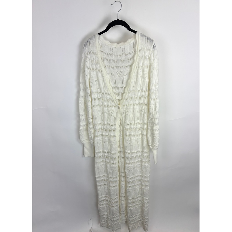 White Knit Long Cardigan – Size 4/6