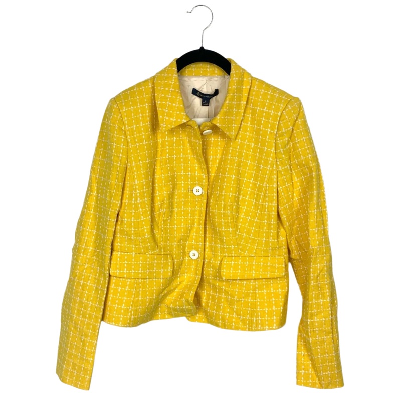 Yellow and White Blazer – Size 4