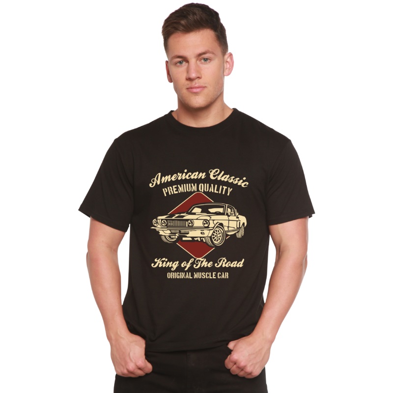 American Classic Men’s Bamboo Viscose/Organic Cotton Short Sleeve Graphic T-Shirt Medium Black