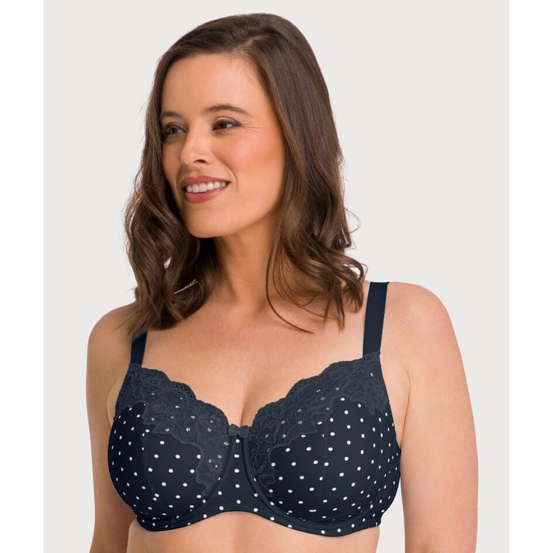 Ava & Audrey Jacqueline Printed Full Cup Underwire Bra – Sapphire/Ivory 36DD