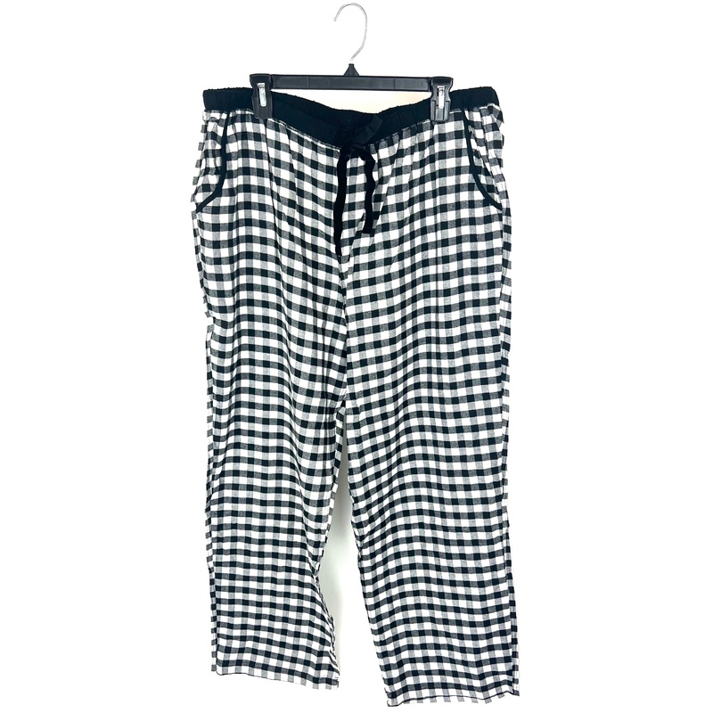 Black and White Plaid Pajama Pants – 1X