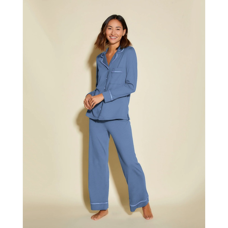 Conjunto De Pijama Petite Con Camisa De Manga Larga Y Pantalones Luzerne Blue/Luzerne Blue PS