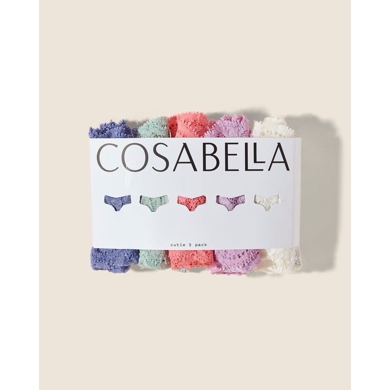 Cutie Lr Thong 5 Pack Venetian Dusk Verde Umbria Neela Flower Moon Ivory One Size