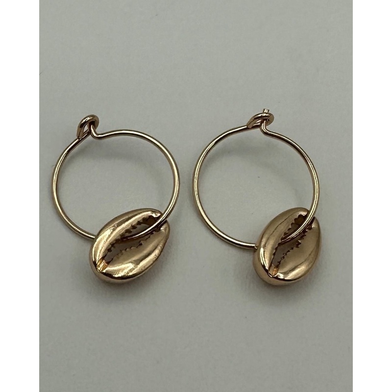 Gold Shell Pendant Earrings