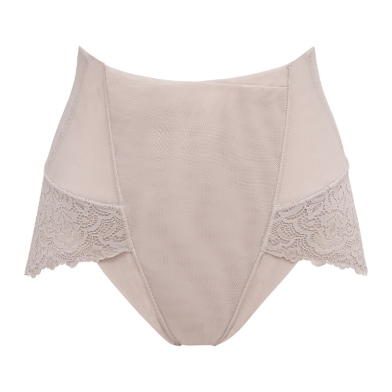 Lacy High-Waist Panty 25 S (US XS) Sheer Greige
