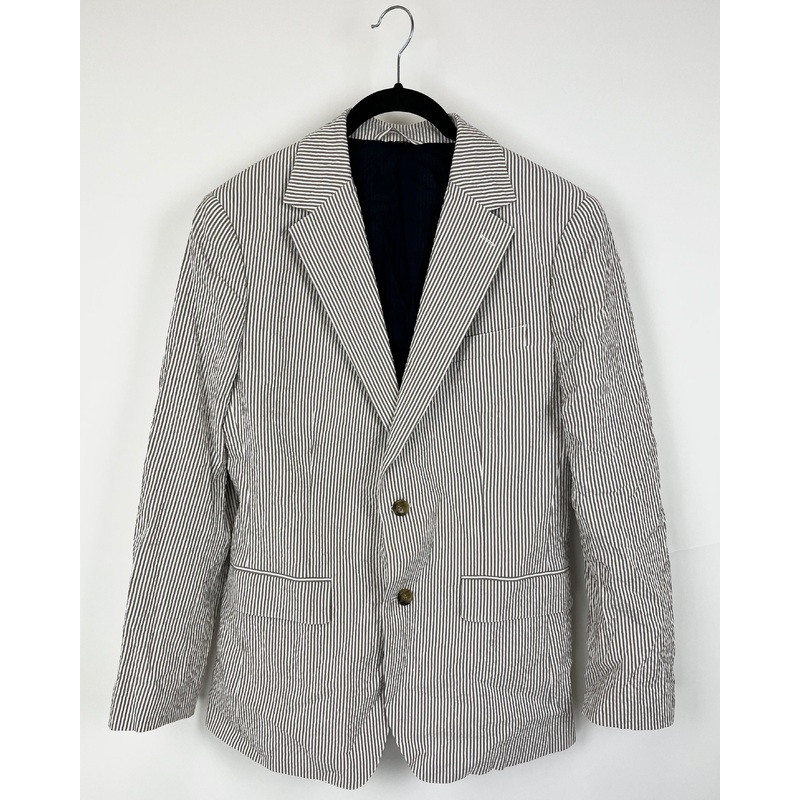 MENS Tan and White Striped Blazer – Size 40R
