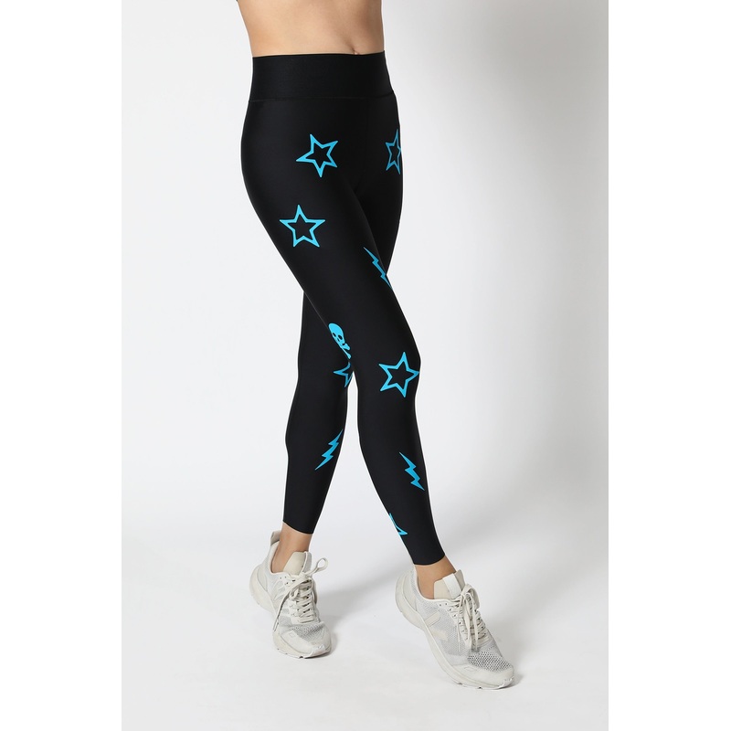 STREET VIBE KO ULTRA HIGH LEGGING LUX BONDED NERO/NEON TURQUOISE XS