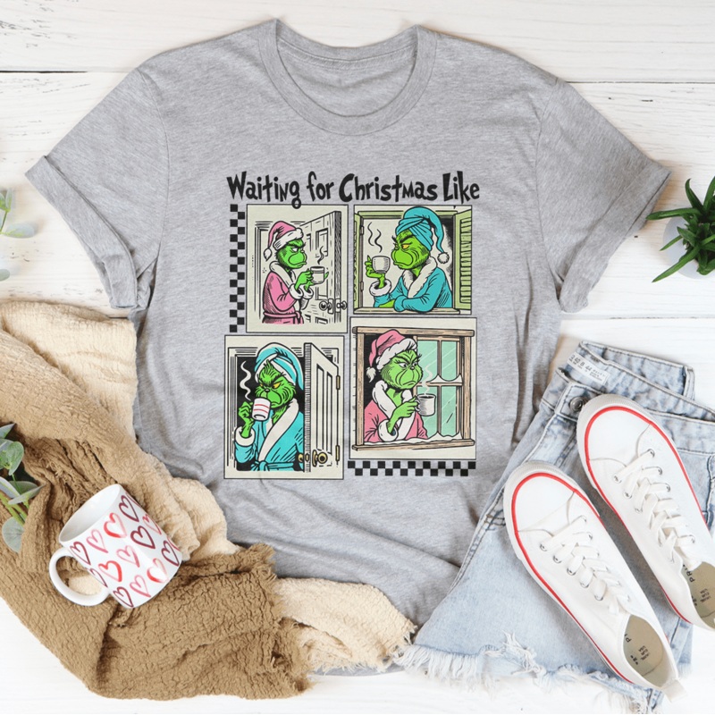 Waiting For Christmas Like Tee Athletic Heather S