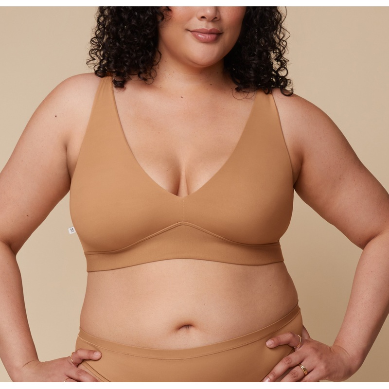 Bliss Plunge Adjustable Bralette – Tan Tan XS