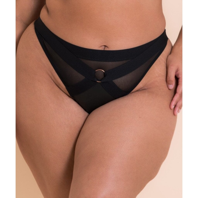 Scantilly Harnessed Thong – Black S