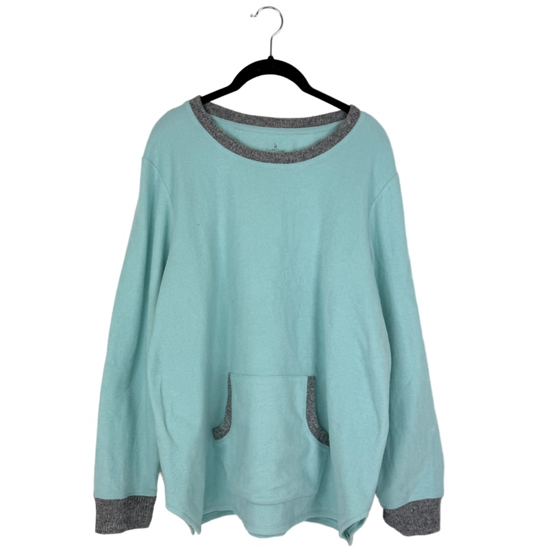 Teal Fleece Crewneck Sweater – Petite 1X
