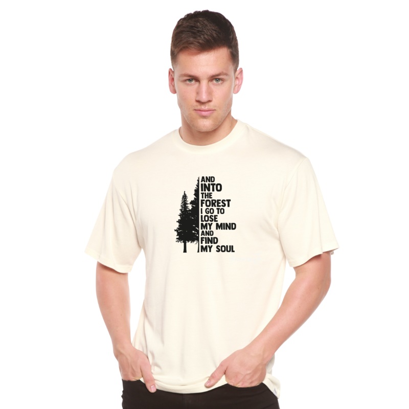 And Into The Forest I Go Men’s Bamboo Viscose/Organic Cotton Short Sleeve Graphic T-Shirt Medium Black
