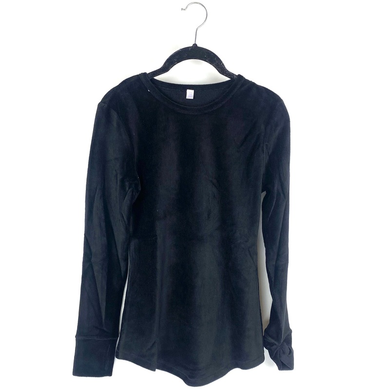 Black Thermal Ribbed Top – Small