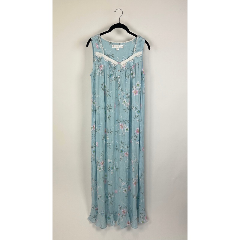 Blue Floral Night Gown – Size 6/8