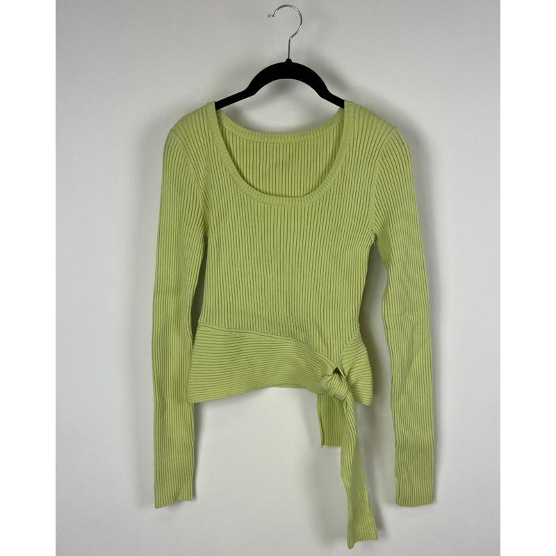 Lime Green Side Tie Sweater – Extra Small