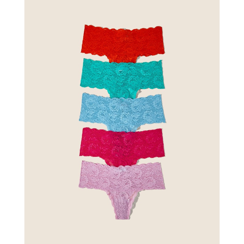 Lot De 5 Tangas Comfie Neela Flower Constance Blue Flori Pink Addy Green Sicilian Orange S/M