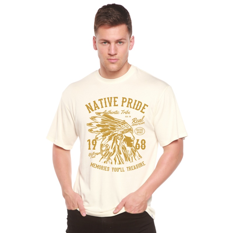Native Pride Spun Bamboo Men’s Bamboo Viscose/Organic Cotton Short Sleeve Graphic T-Shirt Medium Black