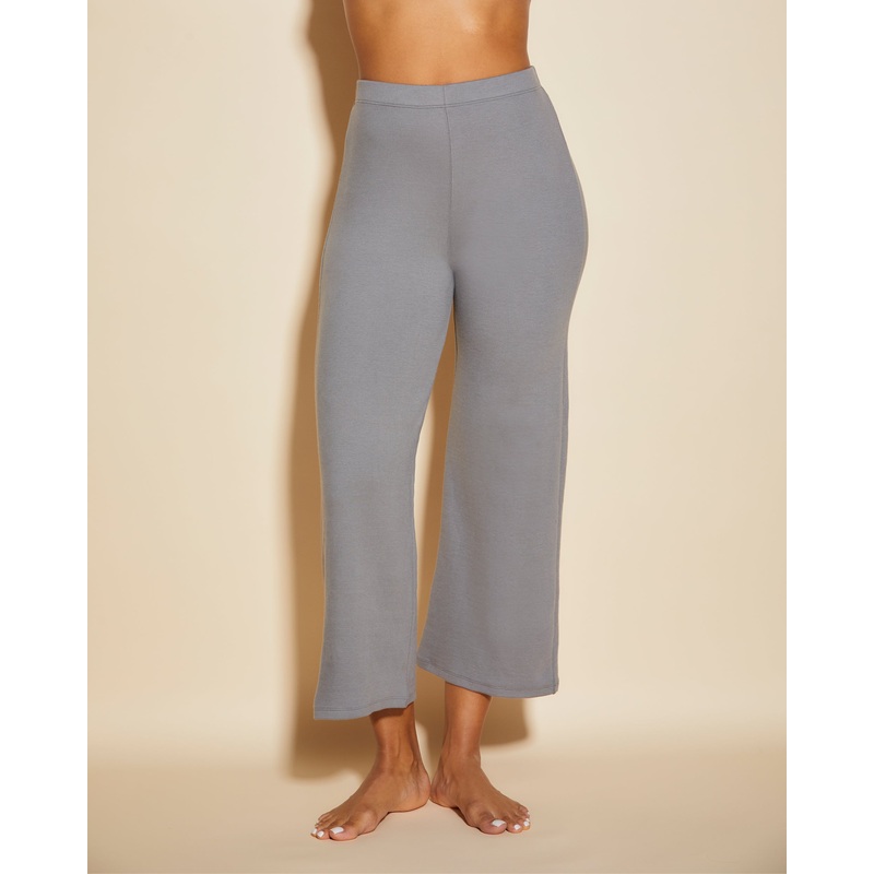 Pantalones Cropped Flare Gris XS