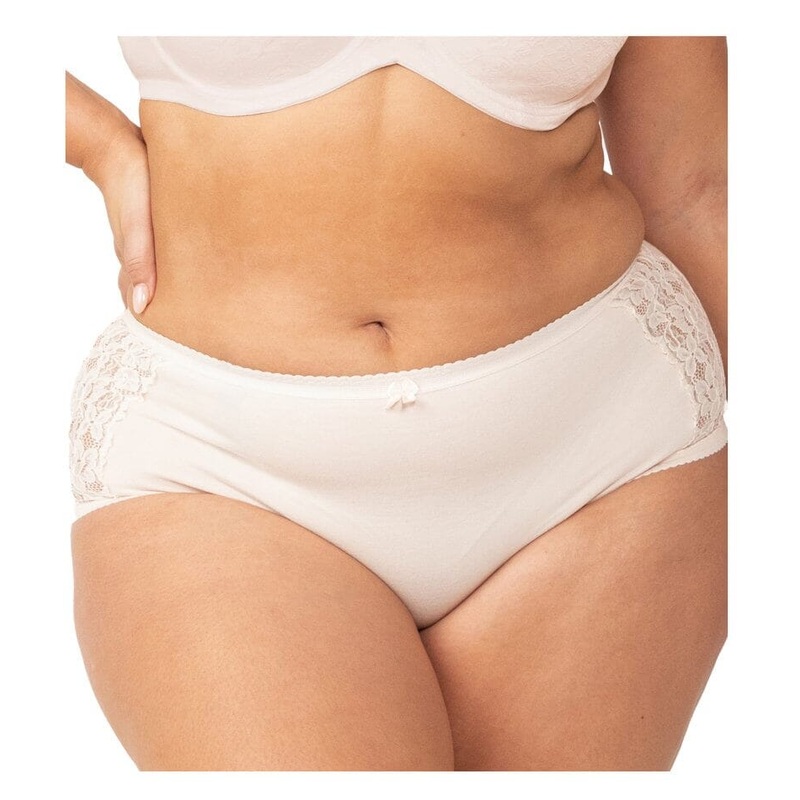 Triumph Cotton & Lace Full Brief – Body Beige M