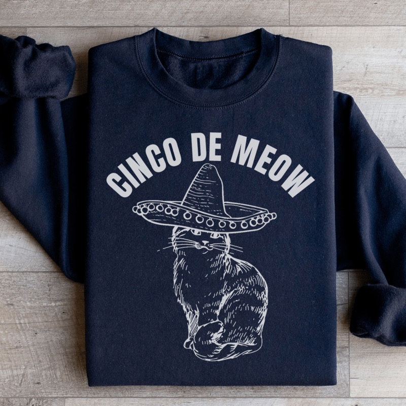 Cinco De Meow Sweatshirt Black S