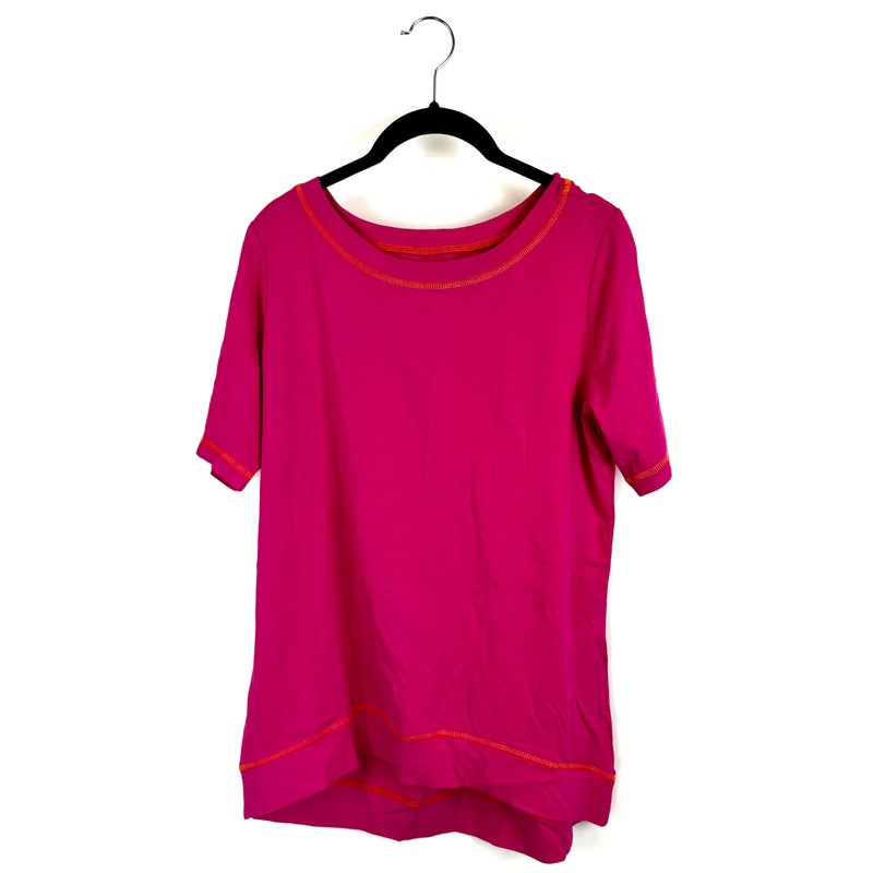 Fuchsia and Orange Stitch High-Low Tee – Size 4/6