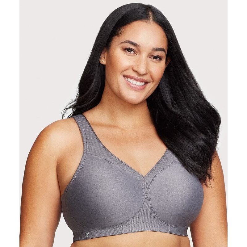 Glamorise Magiclift Seamless Wire-Free Sports Bra – Charcoal Gray 34B