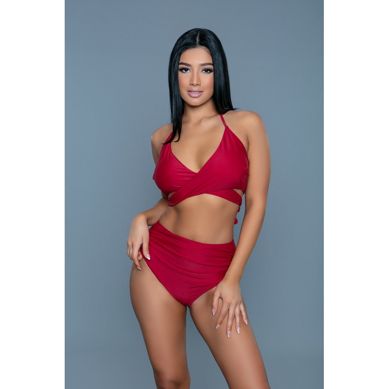 Iris Halter Neck Bikini Maroon S