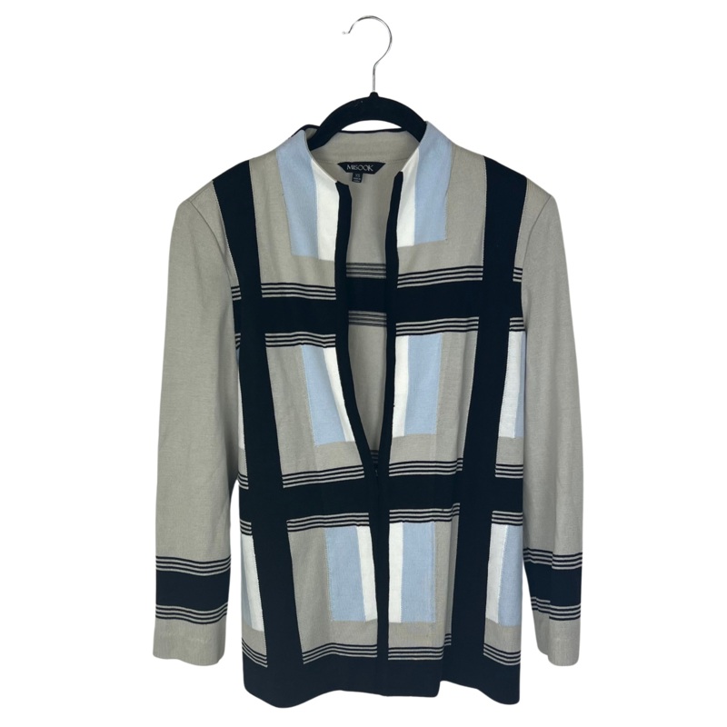 Sand, Black and Blue Cardigan – Size 2/4 Extra Small (size 2/4)