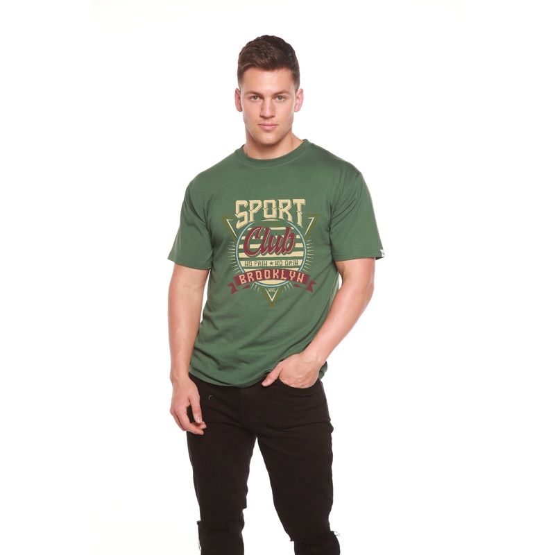Sport Club Men’s Bamboo Viscose/Organic Cotton Short Sleeve Graphic T-Shirt Medium Black