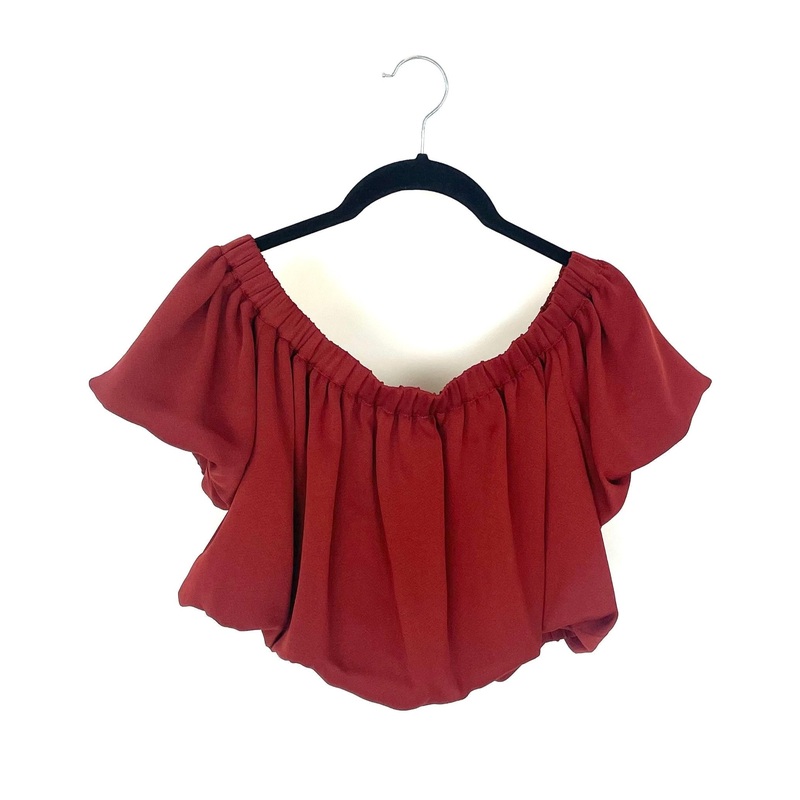 Burnt Orange Off The Shoulder Top – Size 4/6