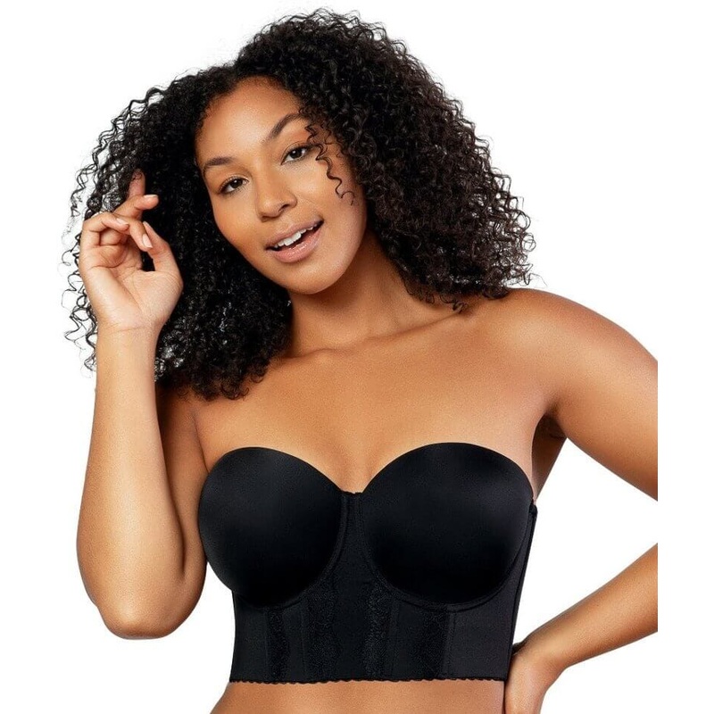 Parfait Elissa Seamless Underwire Padded Longline Strapless Bra – Black 30D