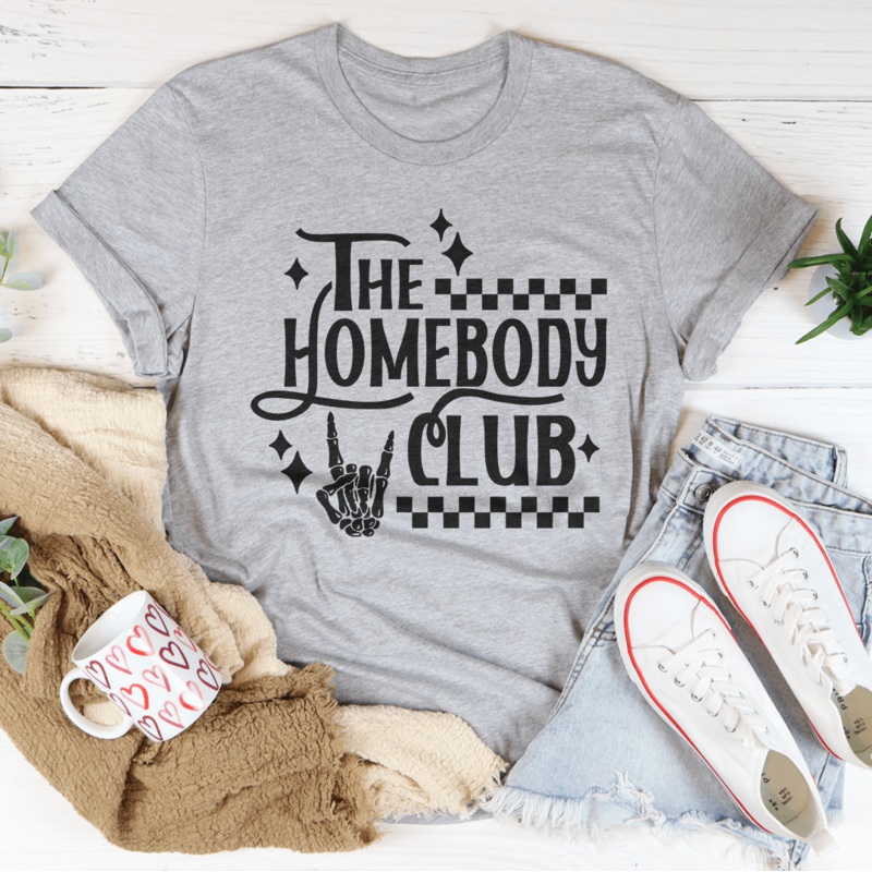The Homebody Club Tee Black Heather S