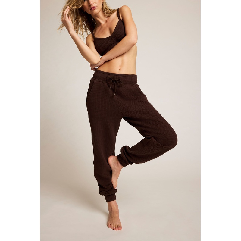 Waffle Knit Jogger in Espresso XS Espresso Single