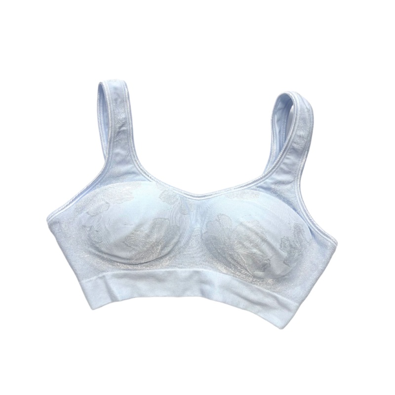 Baby Blue Flower Sports Bra- Small