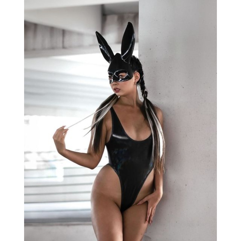 Electric Ecstasy Ultimate Bodysuit Large/X-Large Black Laser Feather