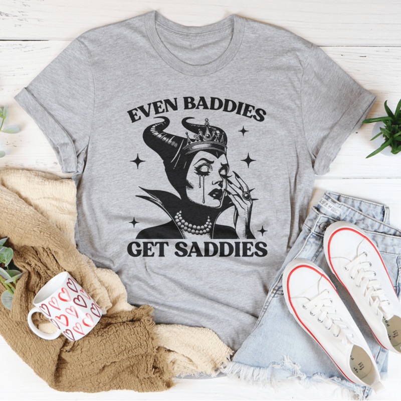 Even Baddies Get Saddies Tee Mustard S