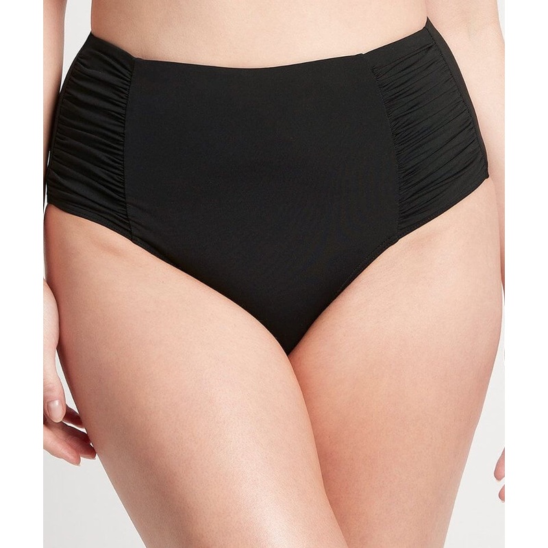 Sea Level Eco Essentials Gathered Side High Waist Brief – Black 4